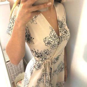 SOLD Lush light pink floral wrap dress